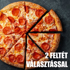 32 cm-es pizza paradicsomos alappal + 2 választható feltéttel